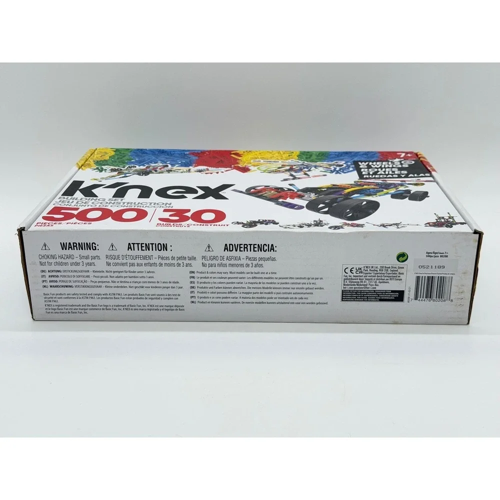 KNEX‎ Wheels & Wings Building Set 500 Pieces 30 Models 80208 STEM Toy Kit